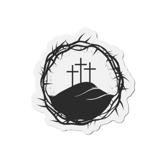 Christian King Crown w/ Cross Die-Cut Magnets for Home Decor, Stylish Refrigerator Magnet, Personalized Office Decor, Custom Gift Idea, Modern Home Accessories