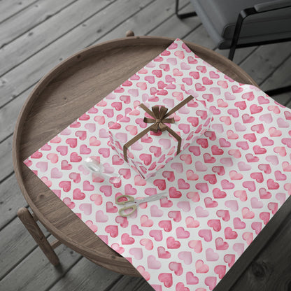 Shades of Pink Heart Wrapping Paper — Coquette Gift Wrap