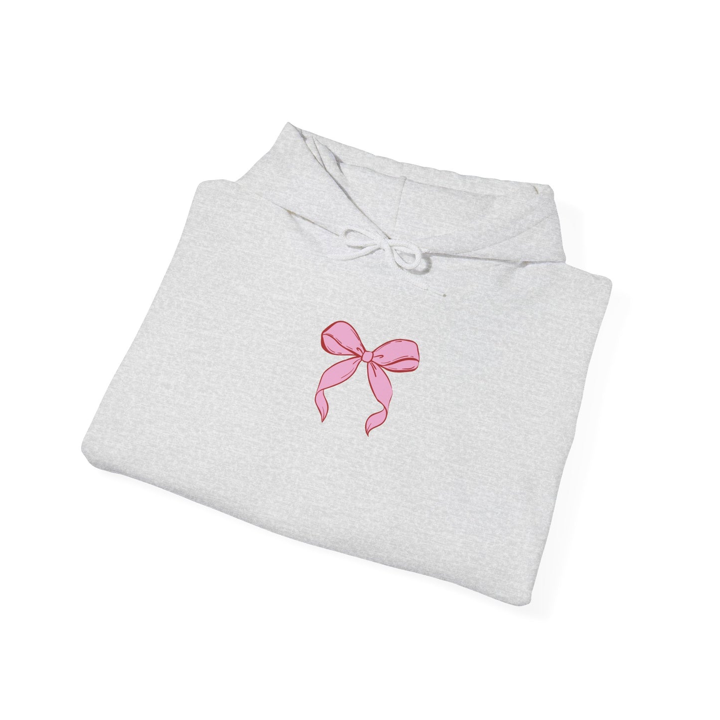 Coquette Pink Center Bow Pullover Hoodie with Bow Sleeves