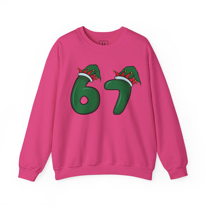 Green & Red Elf Hat 6 7  - Christmas Sweatshirt - Unisex