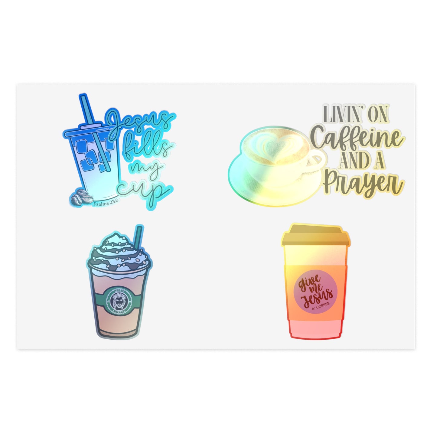 Coffee and Jesus Christian Sticker Sheets