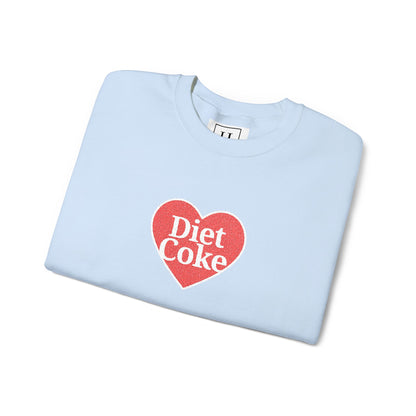 Valentine Heart 'Diet Coke' with Red Bows on Left & Right Sleeves Crewneck Sweatshirt -Embroidered
