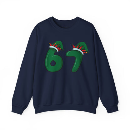 Green & Red Elf Hat 6 7  - Christmas Sweatshirt - Unisex