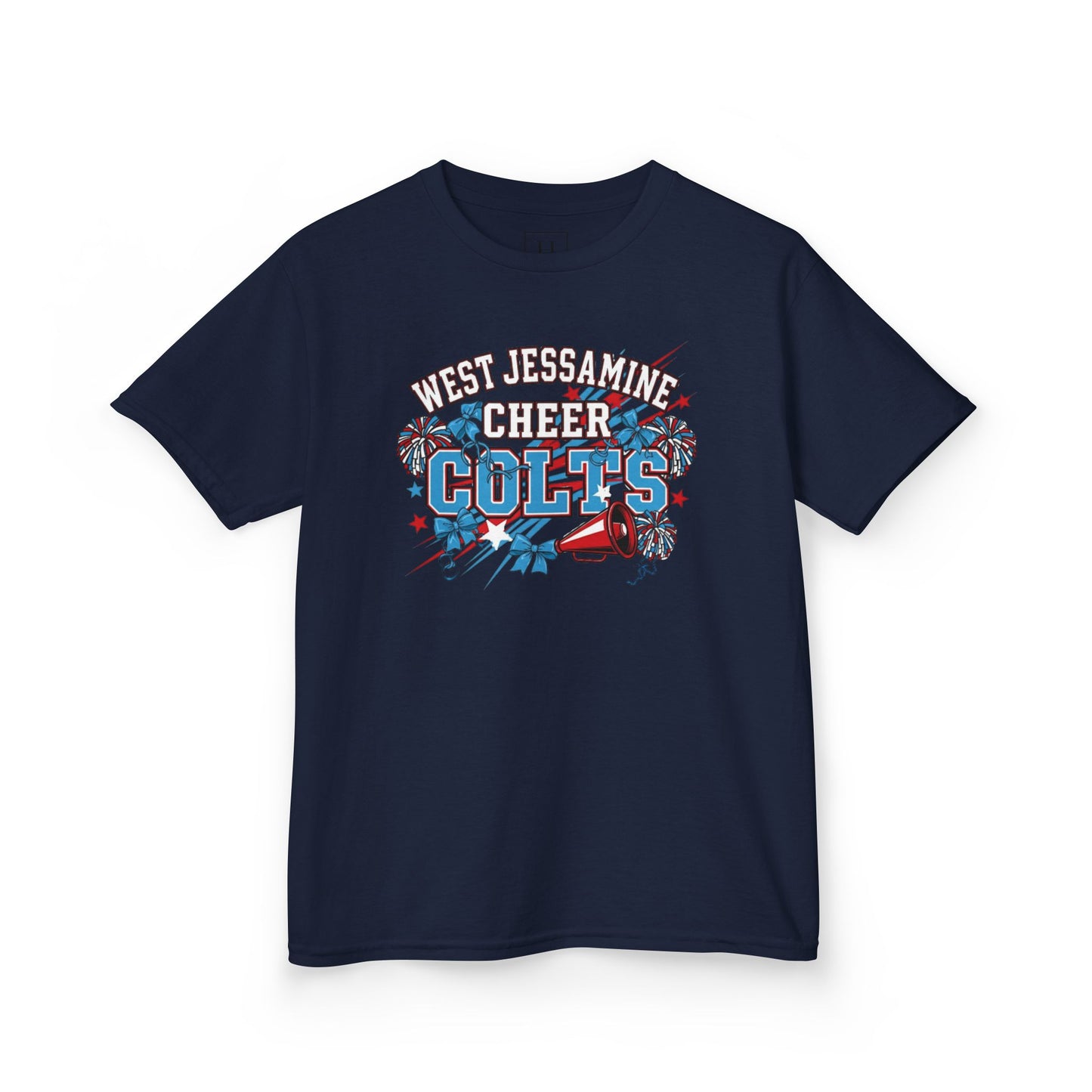 YOUTH - - West Jessamine Cheer COLTS - Poms, Bows, Stars - Unisex Shirt