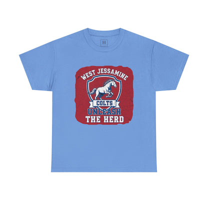 West Jessamine Colts - Unleash The Herd - Red BG Unisex Shirt
