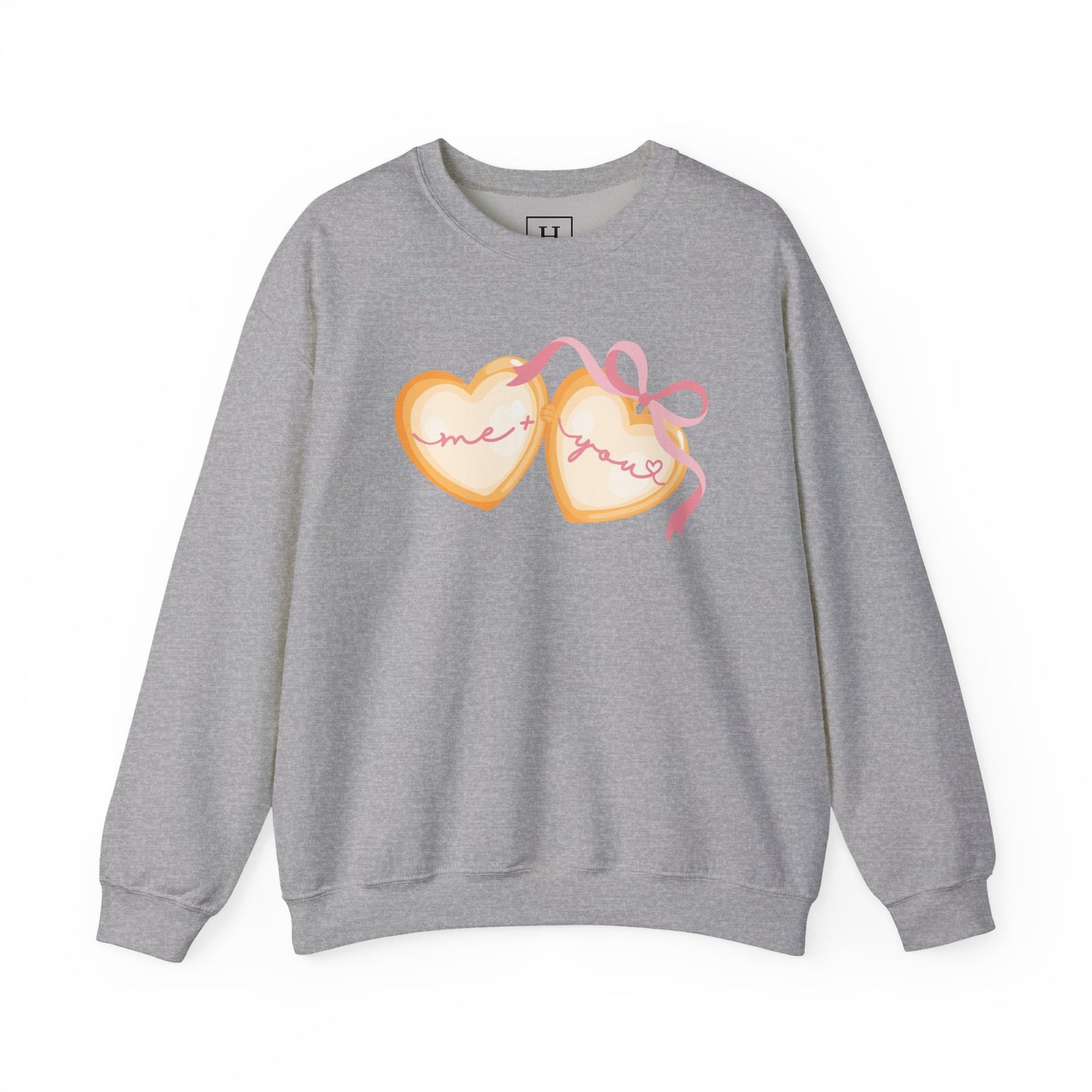 Me + You Heart Locket with Pink Bow Sweatshirt