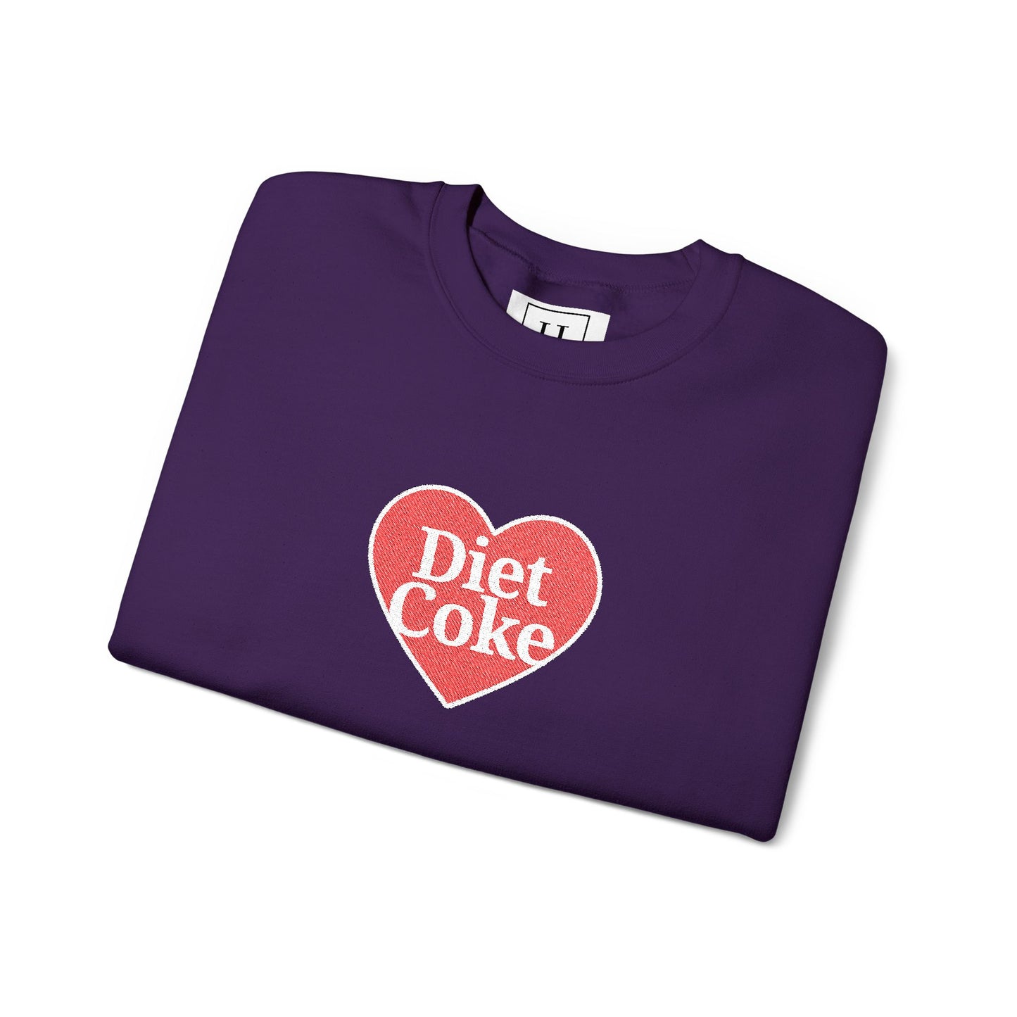 Valentine Heart 'Diet Coke' with Red Bows on Left & Right Sleeves Crewneck Sweatshirt -Embroidered