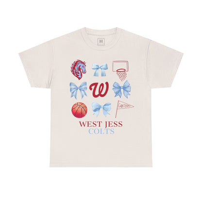 West Jessamine Colts Coquette Basketball Bows - Unisex Tee
