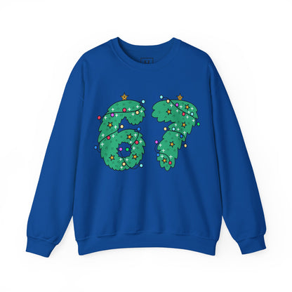 Wreath with Lights and Stars 6 7  - Christmas Sweatshirt - Unisex