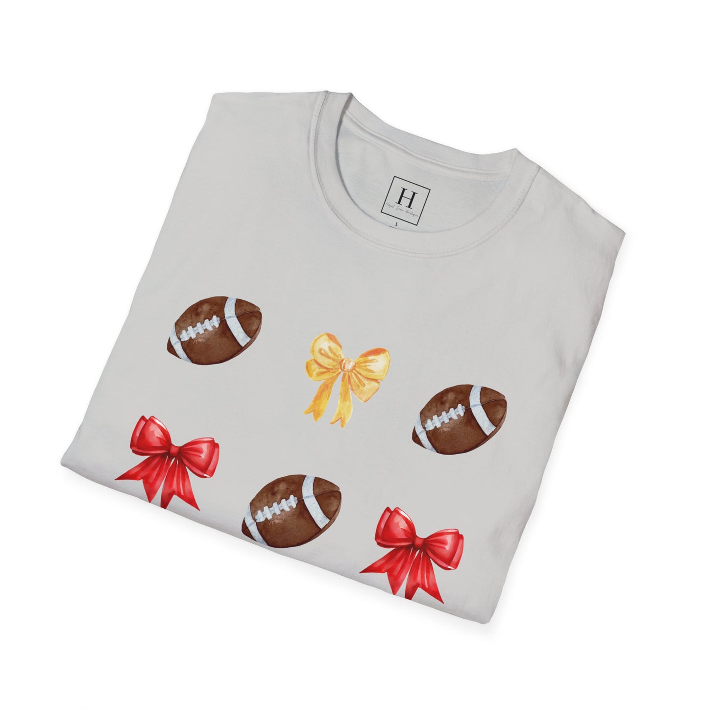 Bows & Football T-Shirt (Front Only)