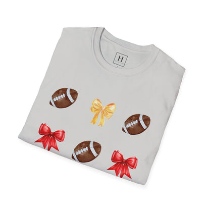 Bows & Football T-Shirt (Front Only)