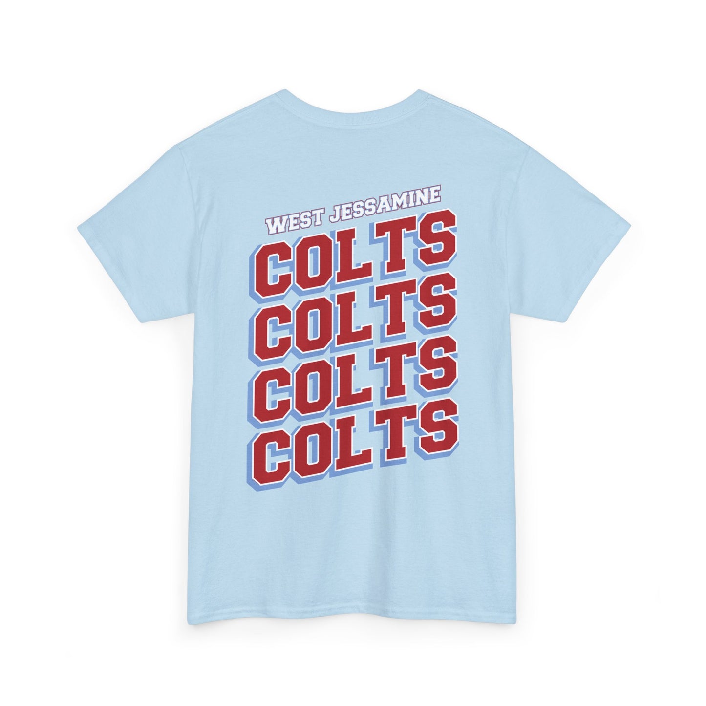 (W) Logo on Front; West Jessamine COLTS on Back —  Front & Back Unisex T-Shirt