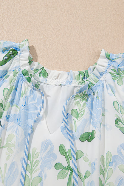 Orange Floral Contrast Edge Layered Short Sleeve Mini Dress