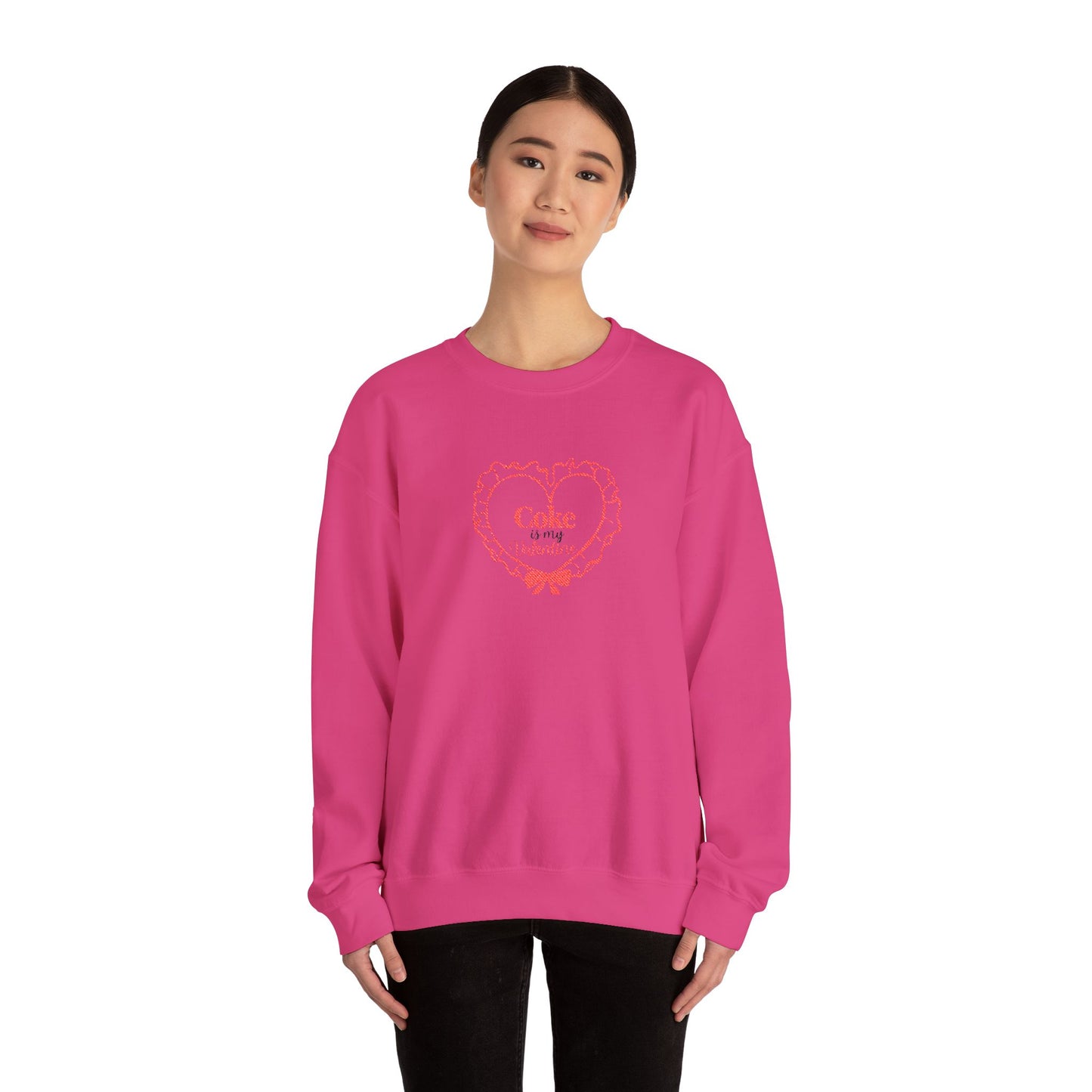 Valentine Heart 'Coke Is My Valentine' Crewneck Sweatshirt -Embroidered