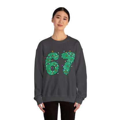 Wreath with Lights and Stars 6 7  - Christmas Sweatshirt - Unisex
