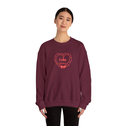 Valentine Heart 'Coke Is My Valentine' Crewneck Sweatshirt -Embroidered