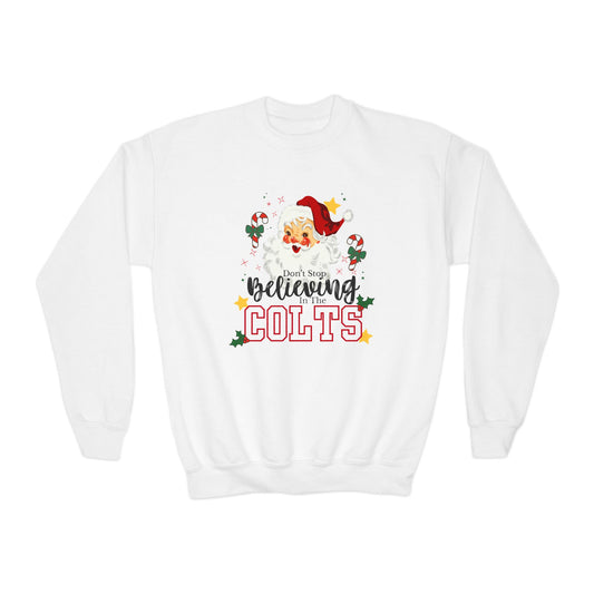 YOUTH - Don't Stop Believing - COLTS - Christmas Sweatshirt - Unisex