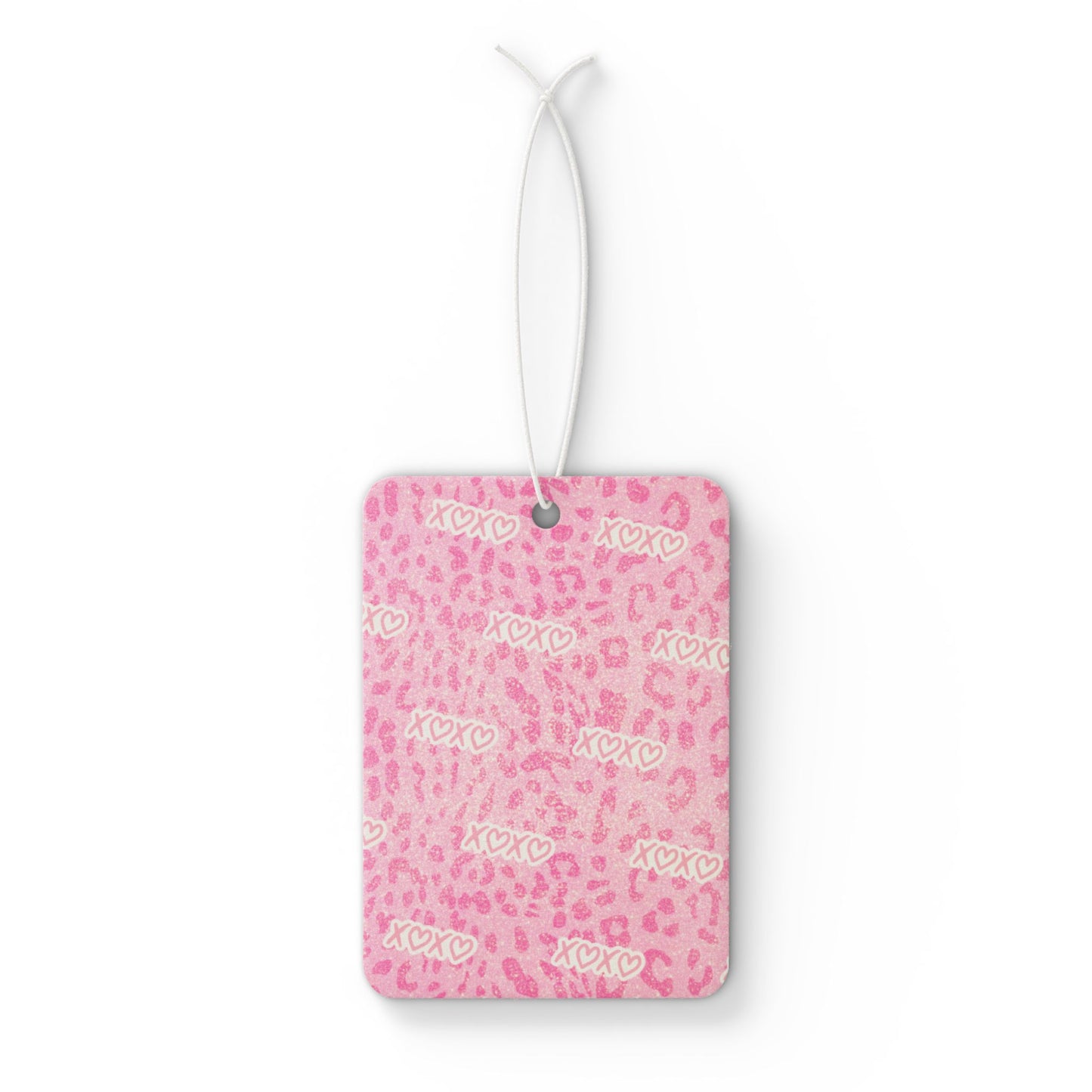 XOXO Pink Cheetah Car Air Freshener —Valentines Day Scented Ornament
