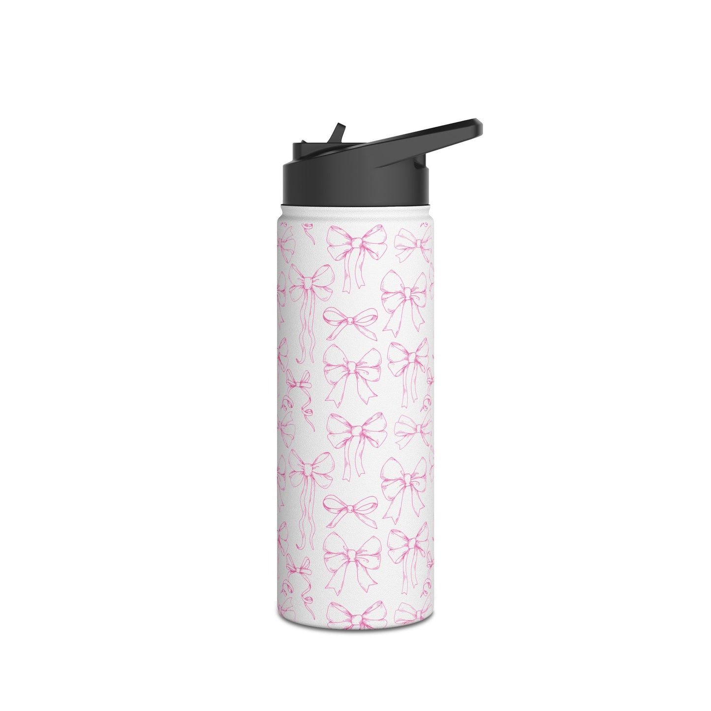 Pink Bow Pattern Stainless Insulated Water Bottle