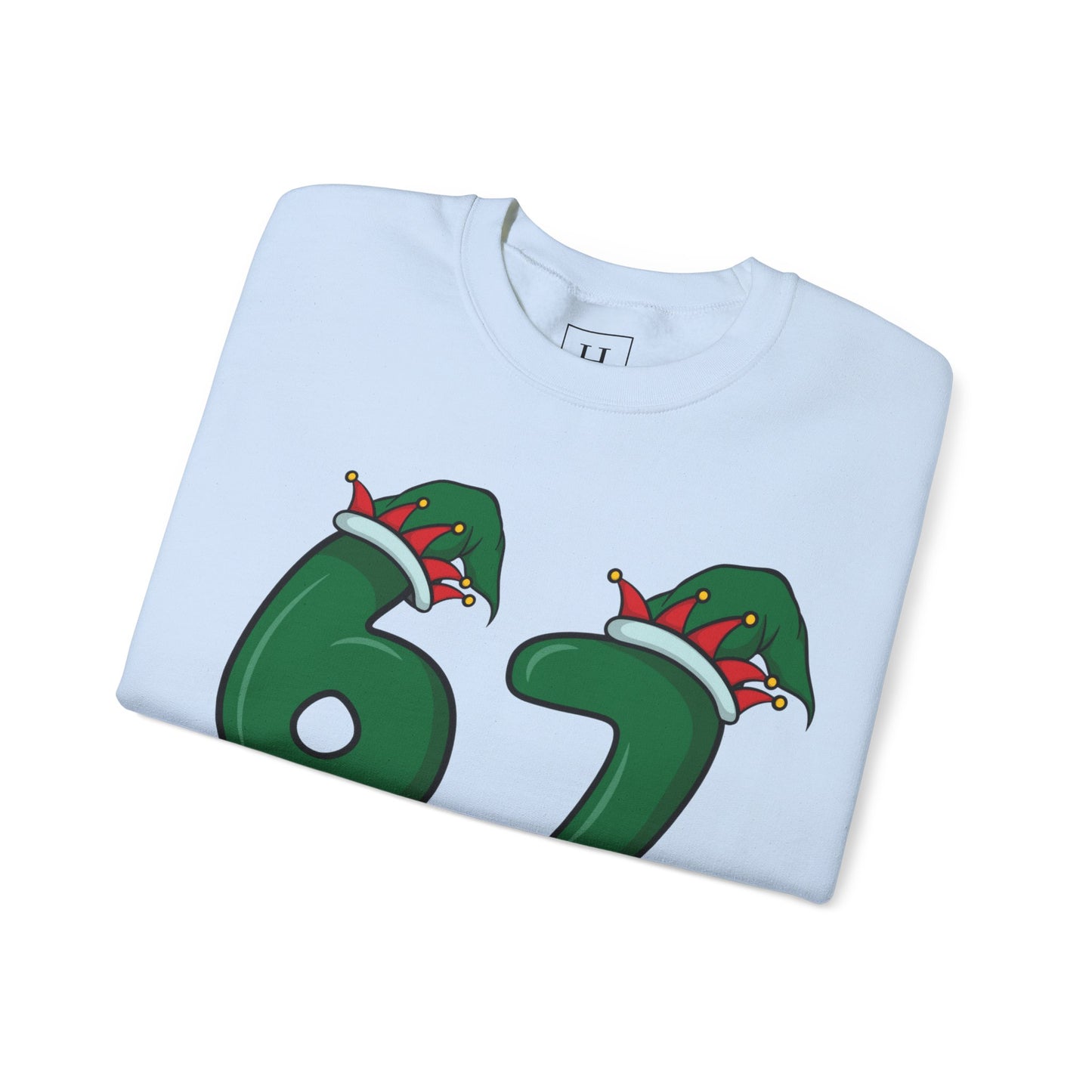 Green & Red Elf Hat 6 7  - Christmas Sweatshirt - Unisex