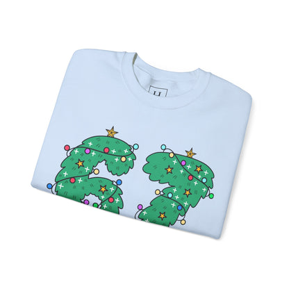 Wreath with Lights and Stars 6 7  - Christmas Sweatshirt - Unisex