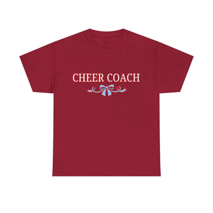 Cheer Coach (RED) Coquette Bow Unisex Heavy Cotton Tee
