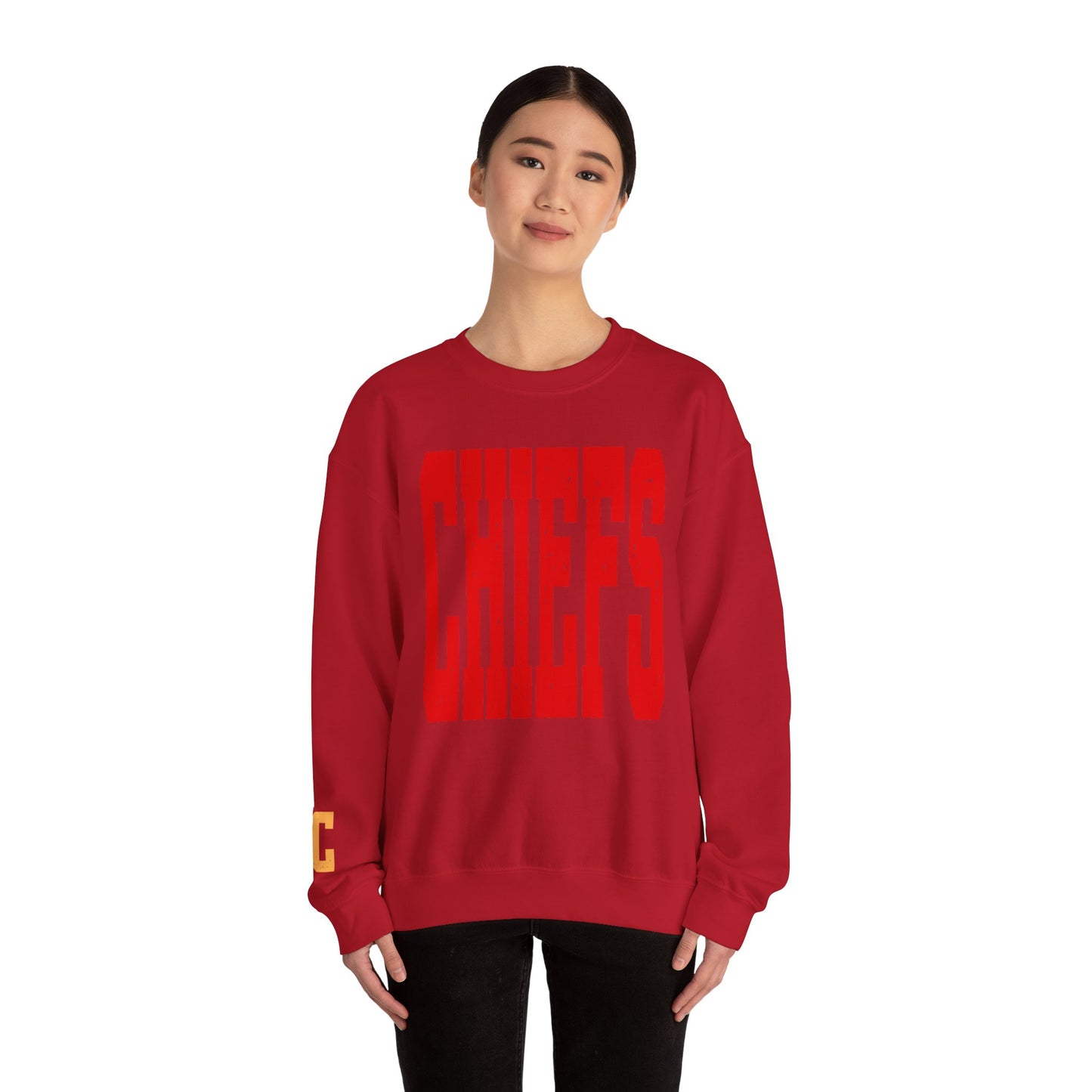 KC KANSAS CITY Chiefs  - KC on Right Sleeve - Unisex Sweatshirt