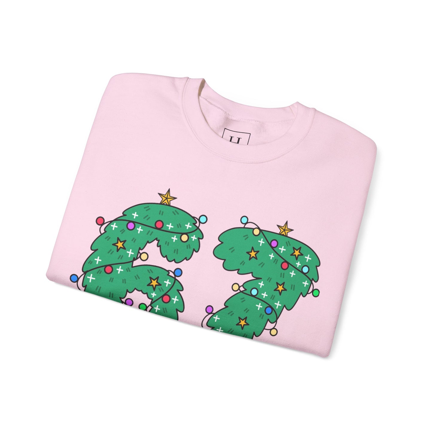 Wreath with Lights and Stars 6 7  - Christmas Sweatshirt - Unisex