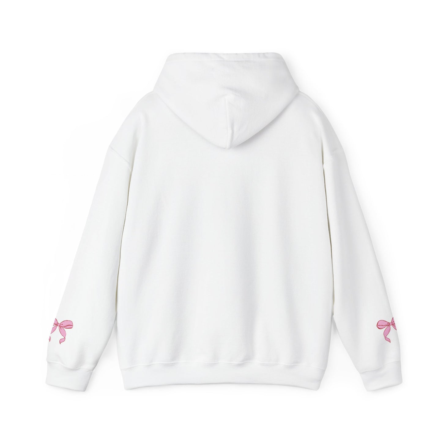 Coquette Pink Center Bow Pullover Hoodie with Bow Sleeves