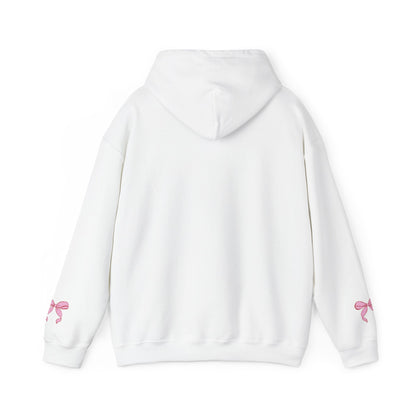 Coquette Pink Center Bow Pullover Hoodie with Bow Sleeves