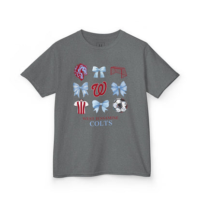YOUTH --Soccer Coquette Bows Unisex Tee - West Jessamine