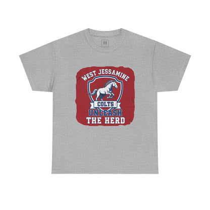 West Jessamine Colts - Unleash The Herd - Red BG Unisex Shirt