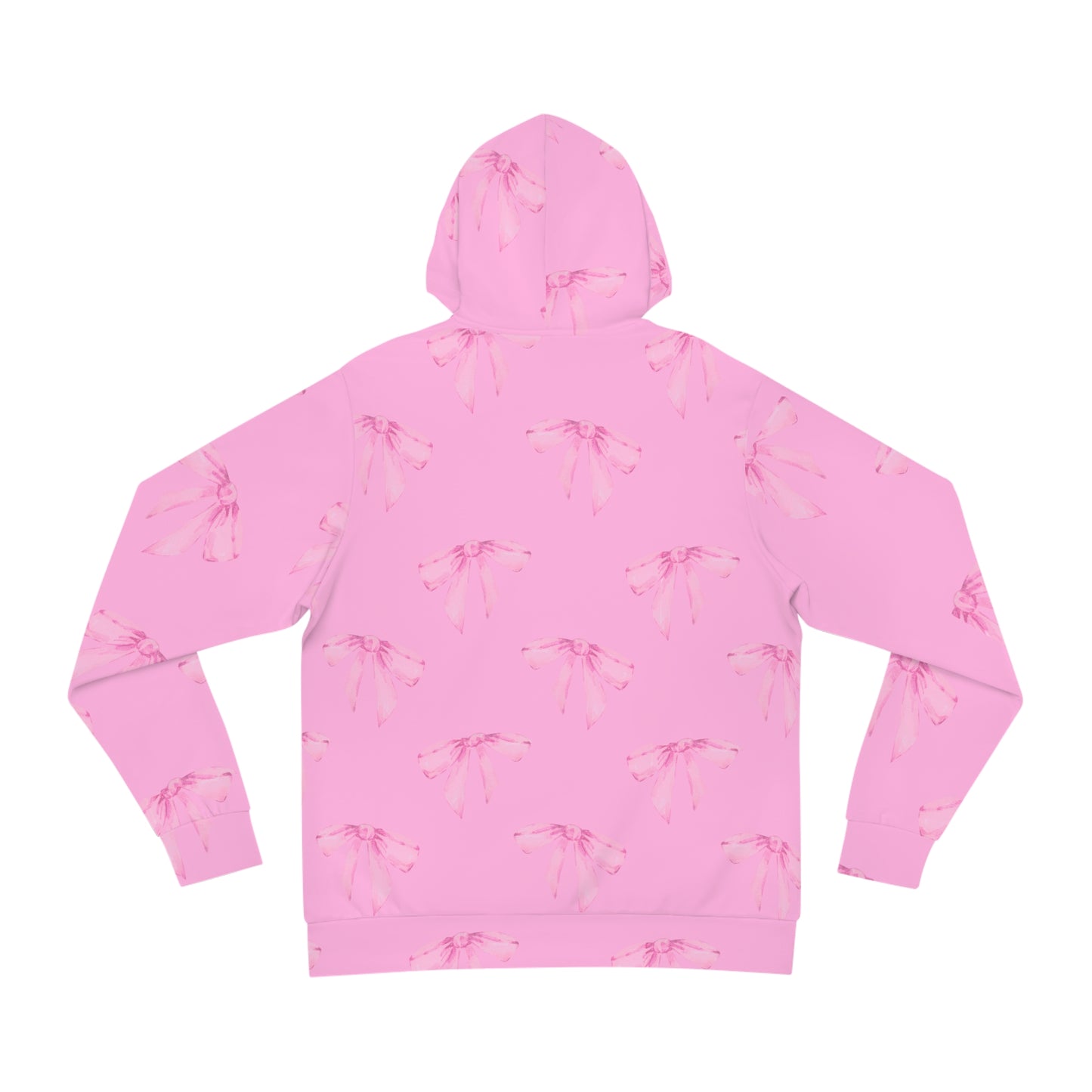 Coquette Pink Bow Pattern Hoodie — Black & Red All-Over Print Fashion Hoodie - Valentines Day