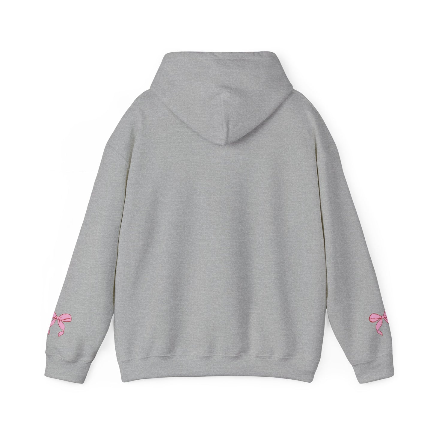 Coquette Pink Center Bow Pullover Hoodie with Bow Sleeves
