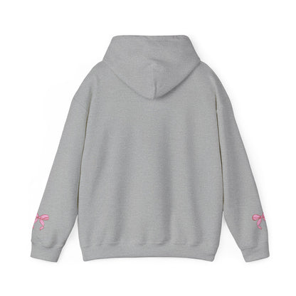 Coquette Pink Center Bow Pullover Hoodie with Bow Sleeves