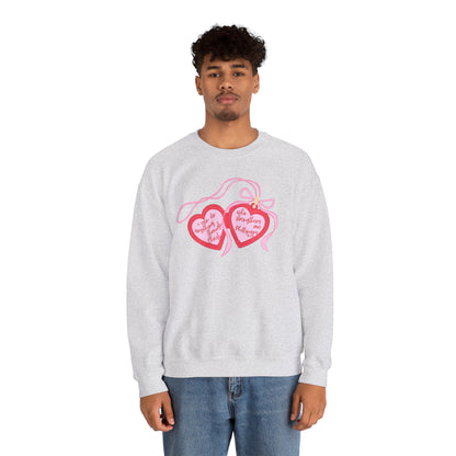 Faith Crewneck Sweatshirt — "I Can Do All Things Through Christ" Pink Heart Locket