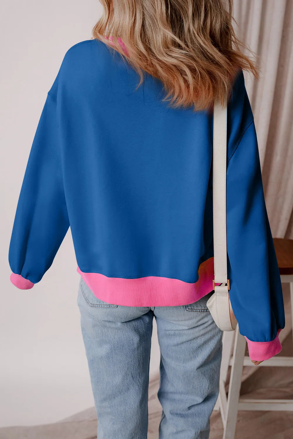 Fall Graphic Contrast Long Sleeve Sweatshirt