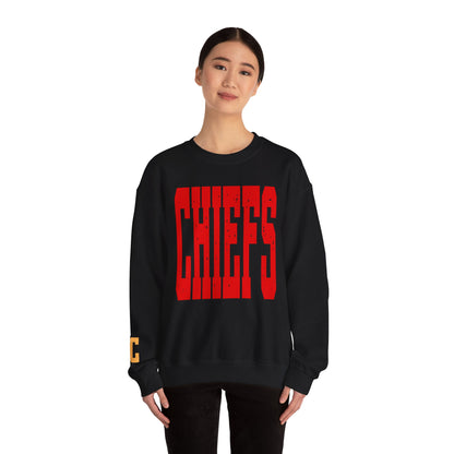 KC KANSAS CITY Chiefs  - KC on Right Sleeve - Unisex Sweatshirt