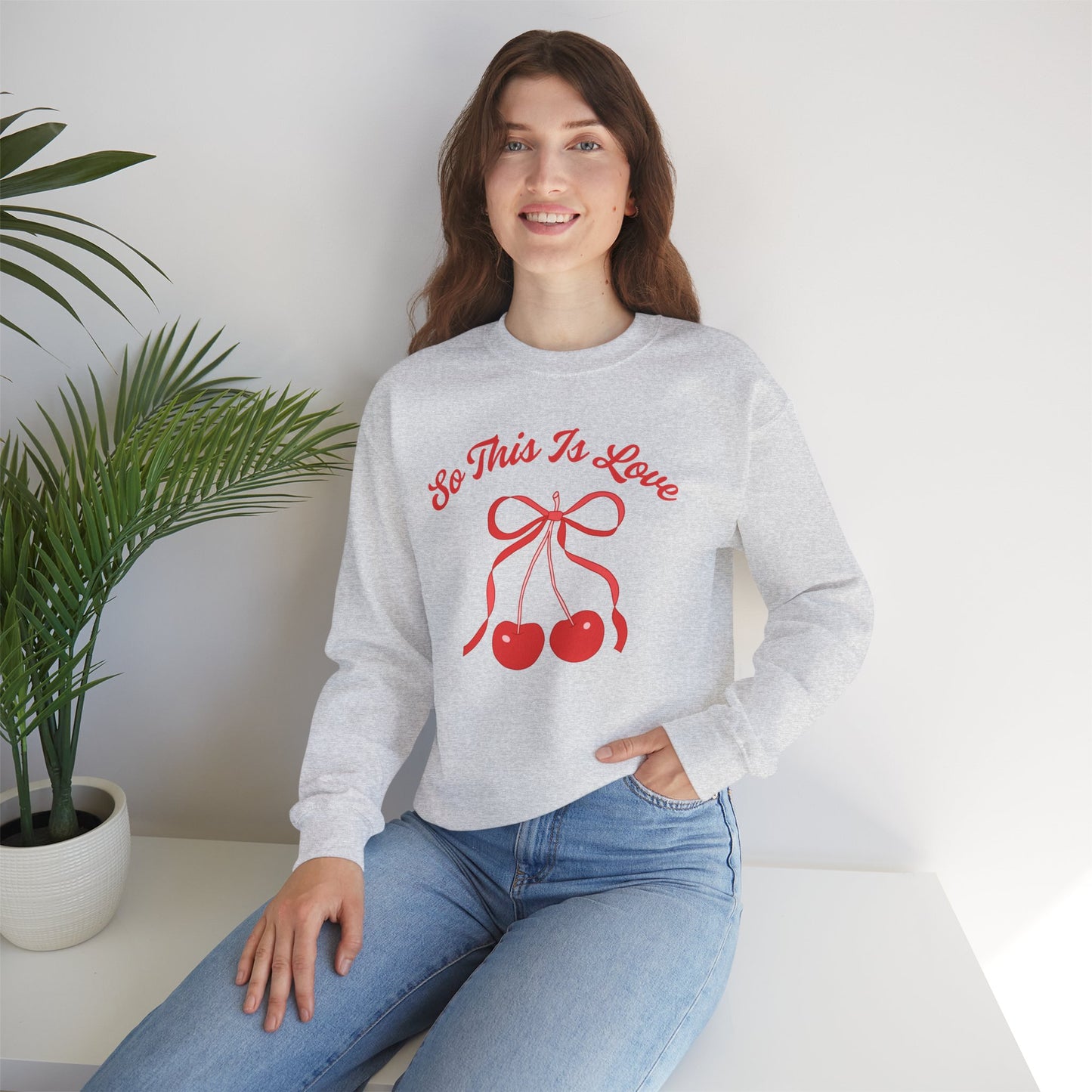 So This Is Love Cherry Bow Sweatshirt