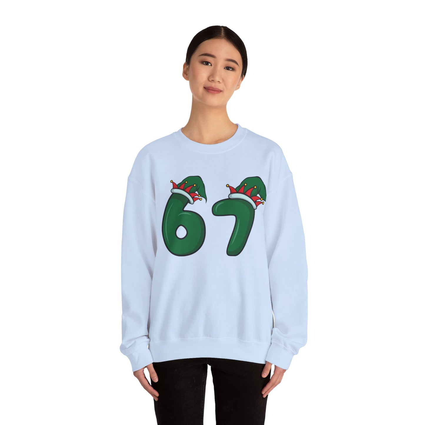 Green & Red Elf Hat 6 7  - Christmas Sweatshirt - Unisex