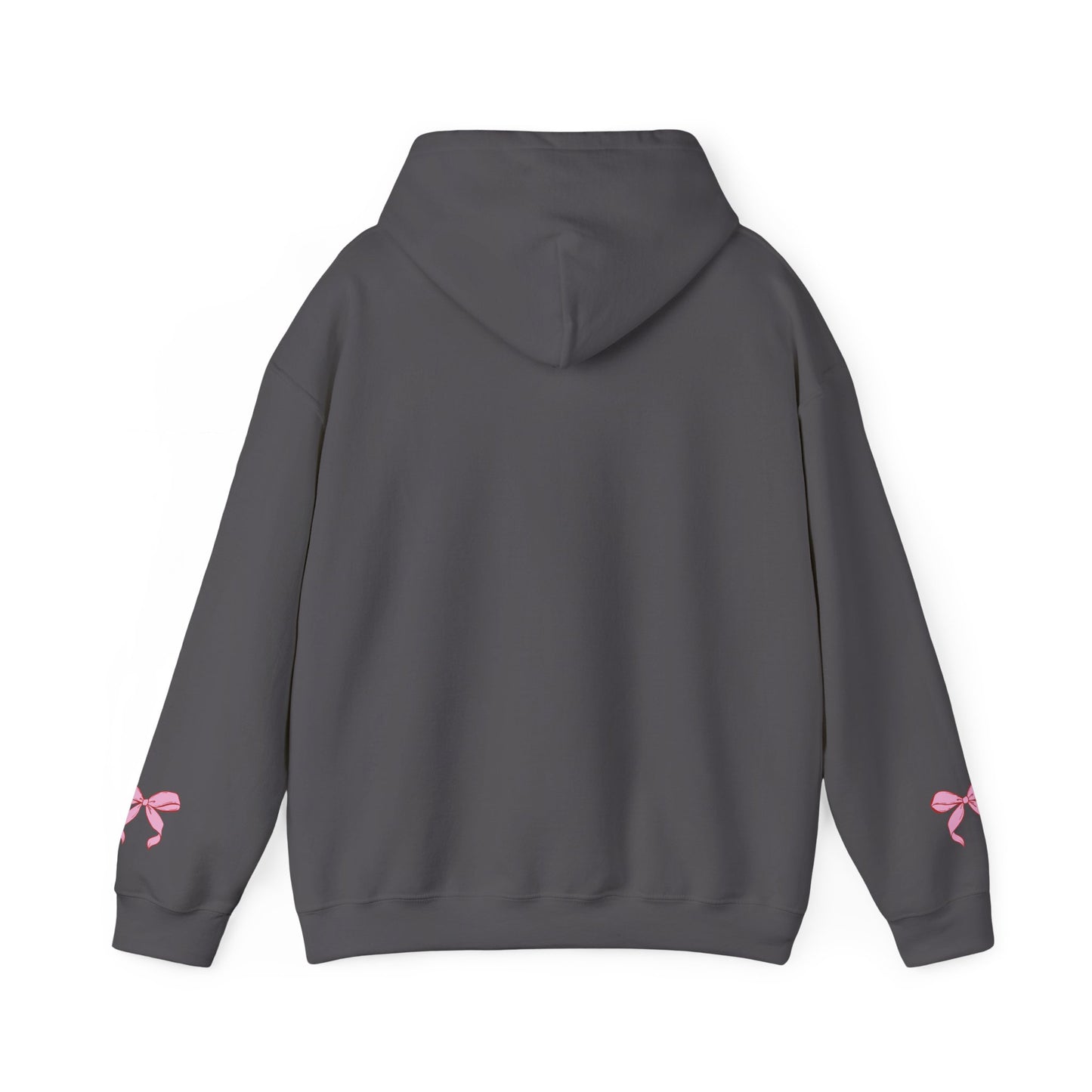 Coquette Pink Center Bow Pullover Hoodie with Bow Sleeves