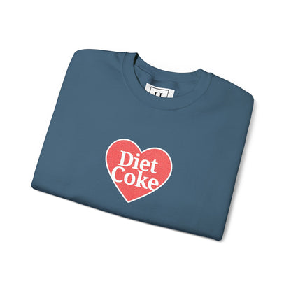 Valentine Heart 'Diet Coke' with Red Bows on Left & Right Sleeves Crewneck Sweatshirt -Embroidered