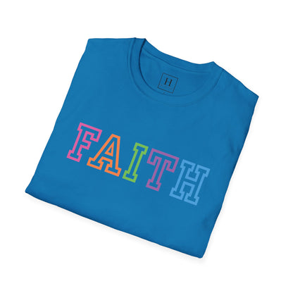 Bright Rainbow Color Faith Christian T-shirt