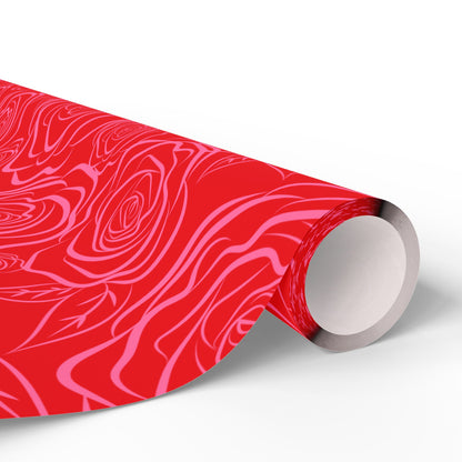 Pink & Red Floral Wrapping Paper — Coquette Flower Gift Wrap