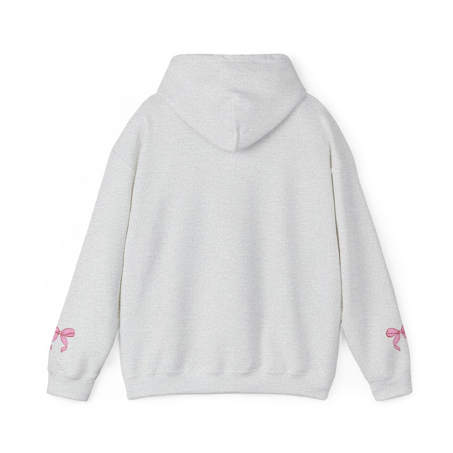 Coquette Pink Center Bow Pullover Hoodie with Bow Sleeves