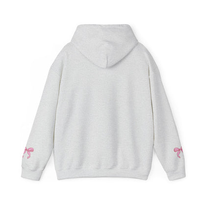 Coquette Pink Center Bow Pullover Hoodie with Bow Sleeves
