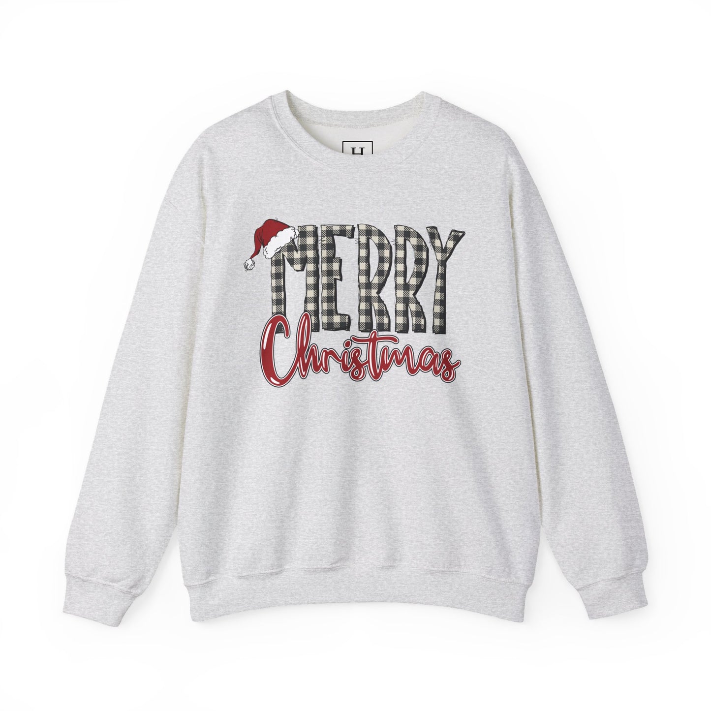 Merry Christmas Buffalo Check  -- Unisex Sweatshirt