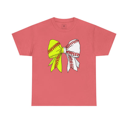 Softball Baseball Bow Unisex Tee - Sports Mama