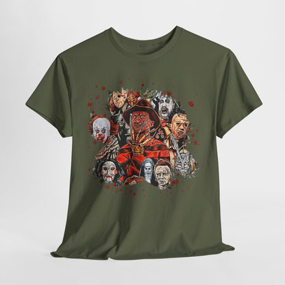 Halloween; Classic Horror Characters with Blood Splatter -- Unisex