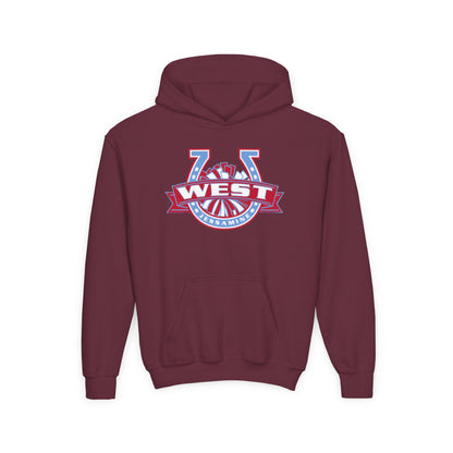 YOUTH Hoodie -- Cheerleading Unisex Tee - West Jessamine Horseshoe Logo with Poms